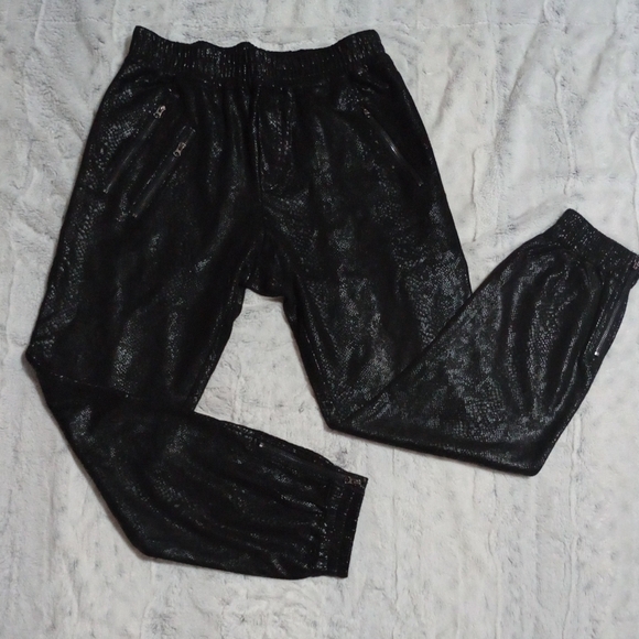 FATE Snakeprint Faux Suede Joggers Ladies Small With Stretch - Zipped Ankles - Picture 2 of 6